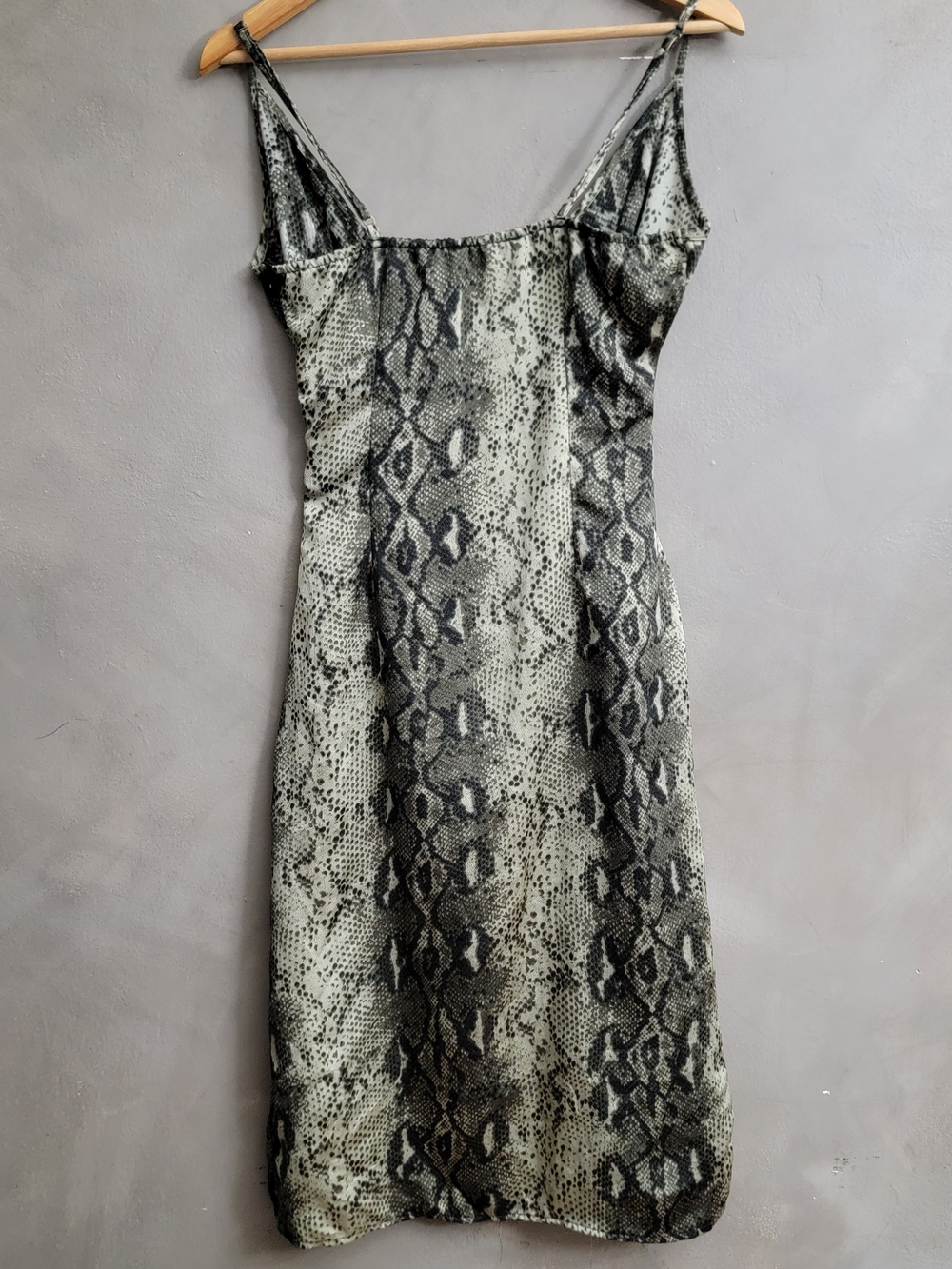 NAANAA Snake Print Slip Dress in Green and Black - Picture 2 of 8